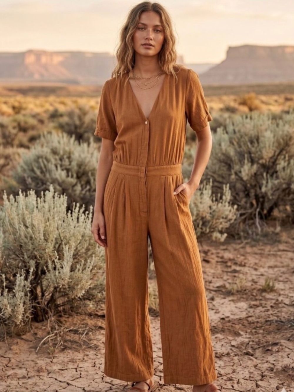 Anthropologie Trovata x Birds of Paradis women’s wide leg jumpsuit